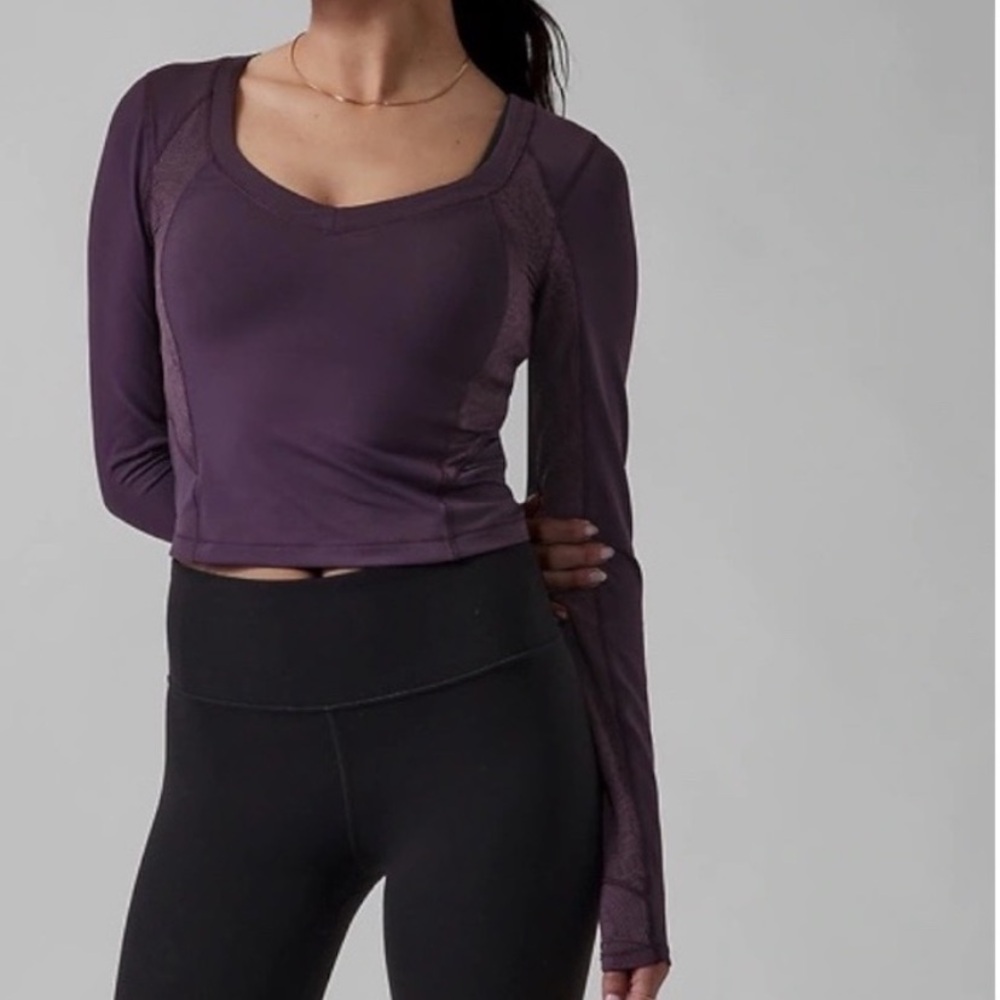 Athleta Shanti Lace Top ✧ Deep Crocus Violet ✧ Size XS